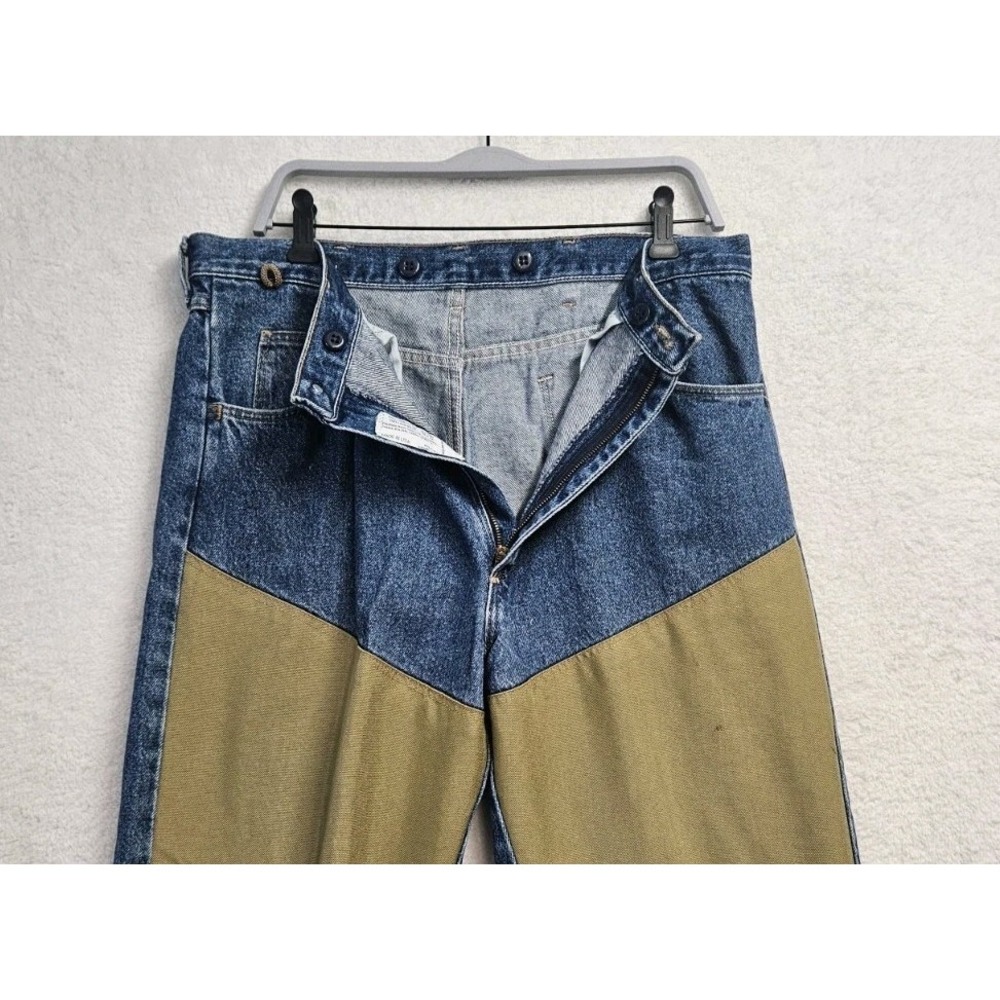 Vtg Wrangler Jeans 36x32 Rugged Wear USA Made Denim Brush Suspender Buttons